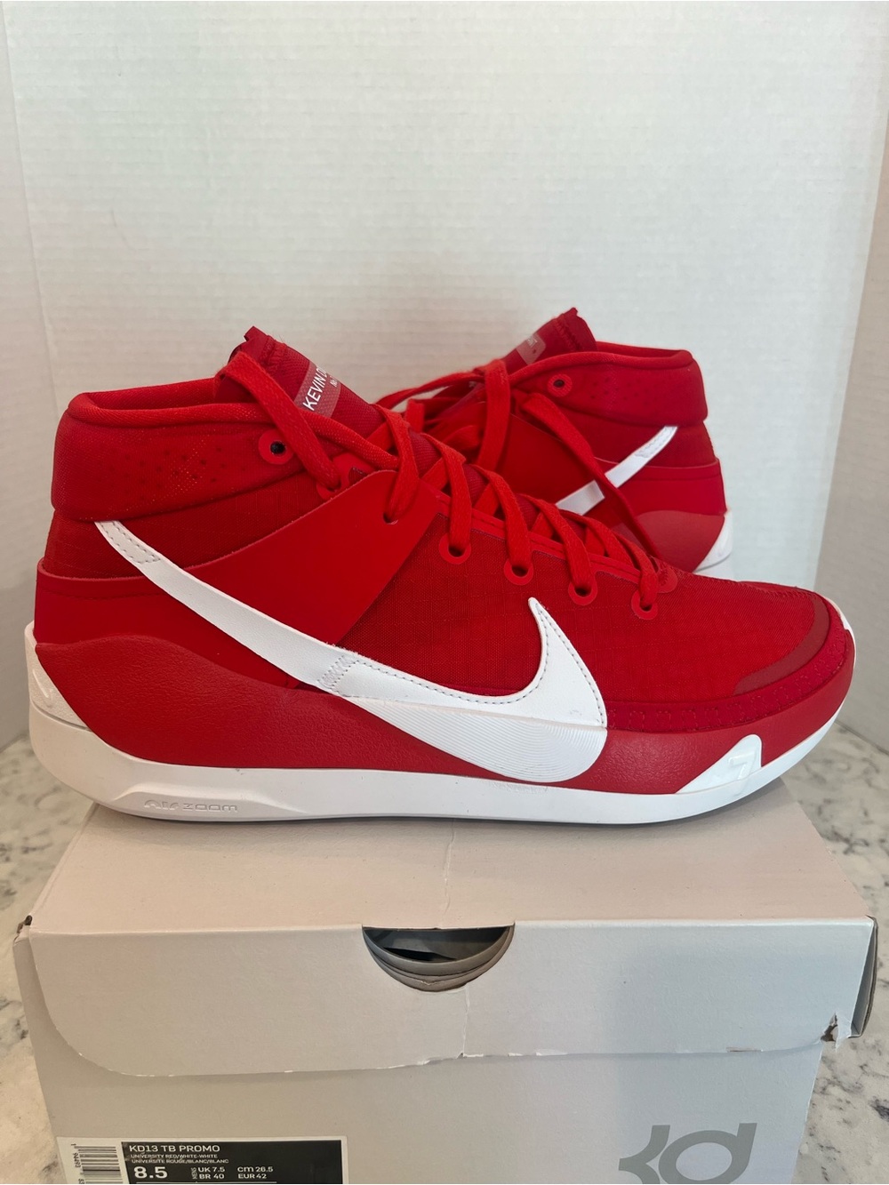 Nike KD13 TB Promo CW4115-603 University Red/White NEW Kevin Durant M8.5 / W10